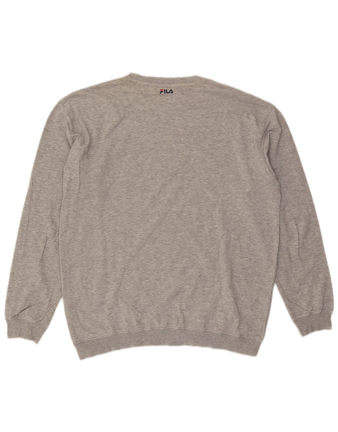 FILA Suéter gráfico masculino grande algodão cinza