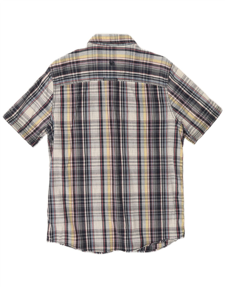 FAT FACE Mens Classic Fit Camisa de manga curta média xadrez multicolorida