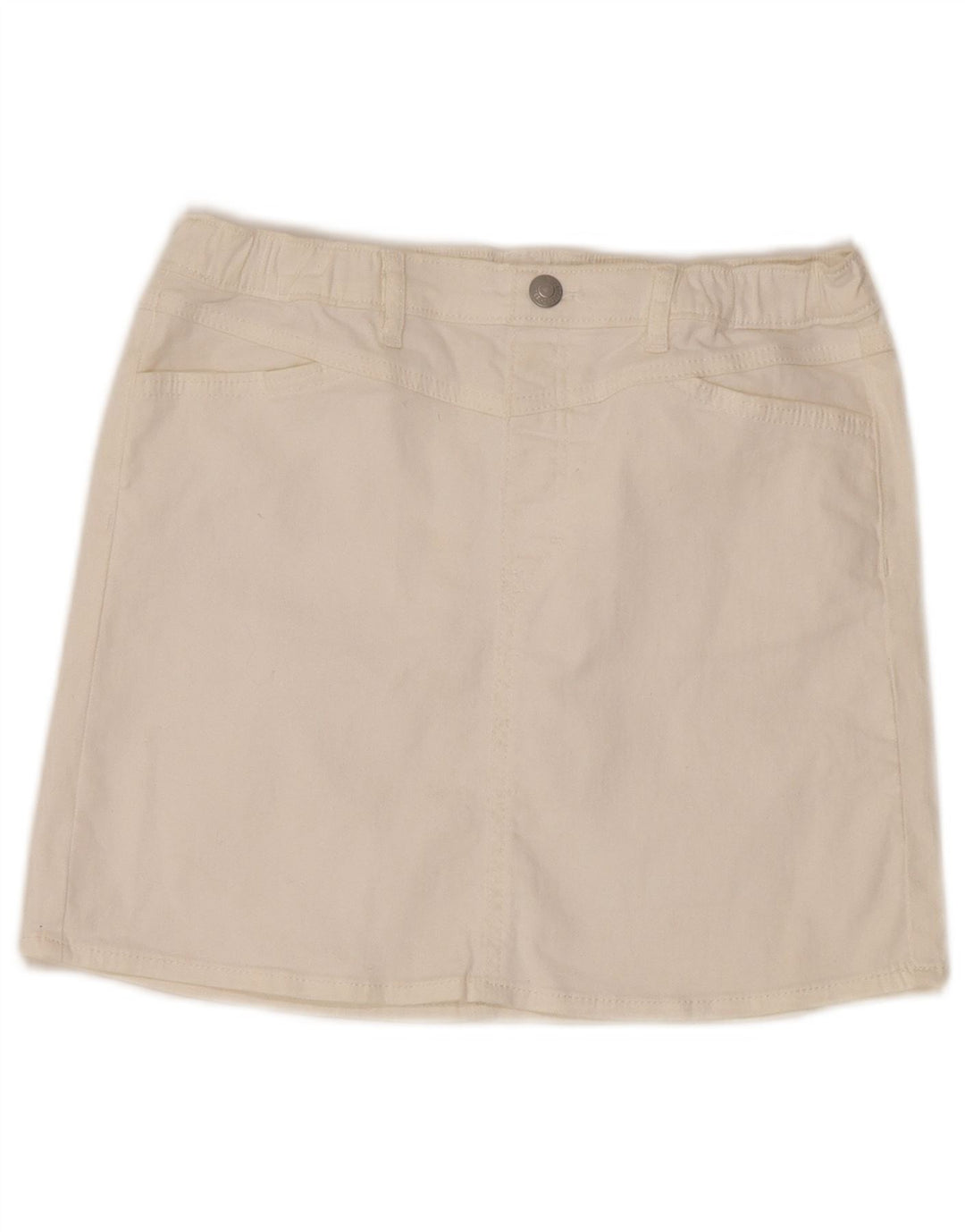 Saia jeans feminina de cintura alta Levi's W30 médio branco