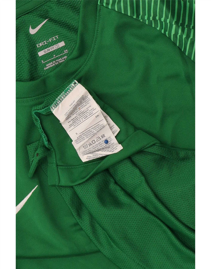 Camiseta Nike Masculina Dri Fit Slim Top Pequeno Poliéster Listrado Verde
