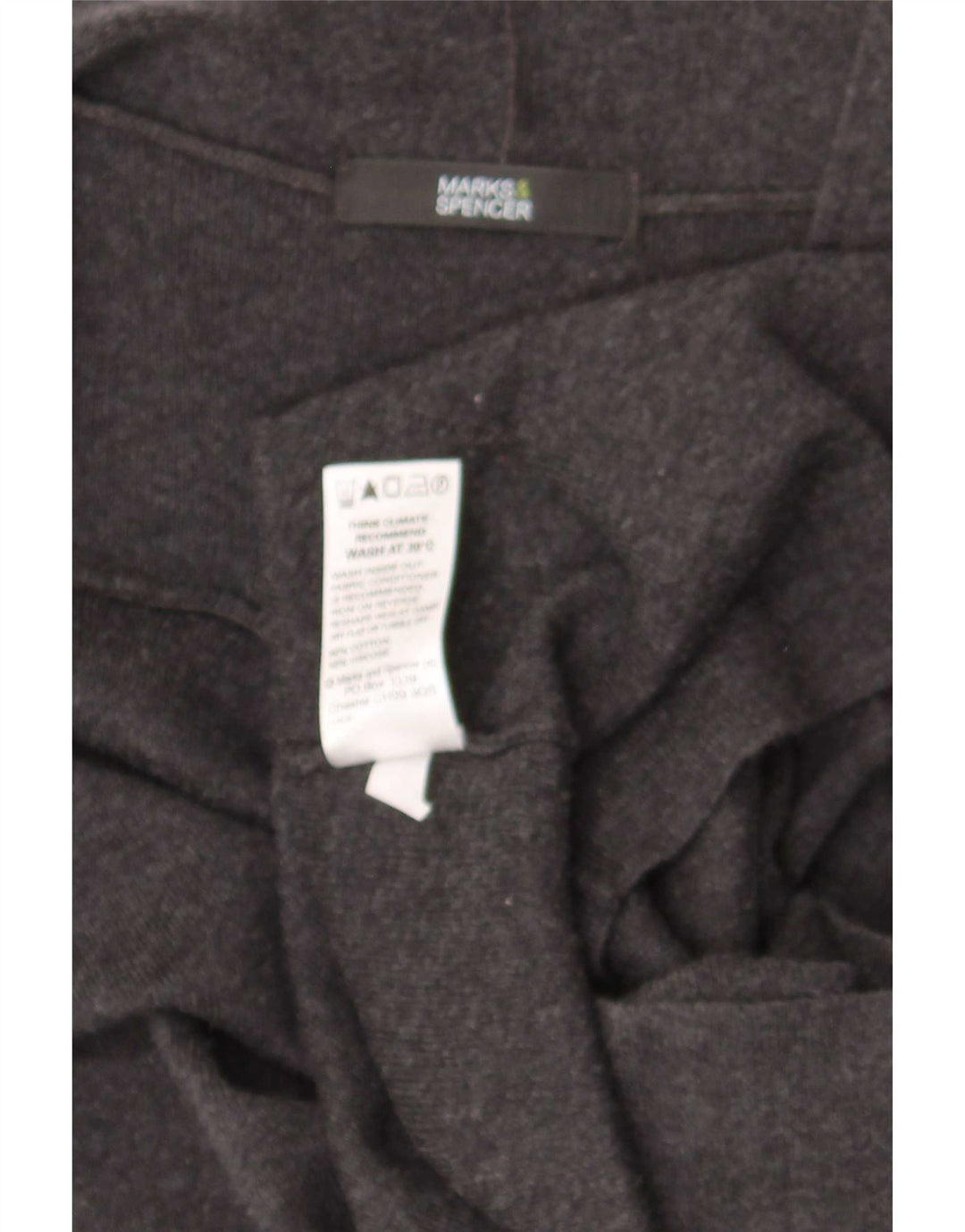 Suéter cardigã feminino sem mangas Marks & Spencer Reino Unido 12 cinza médio