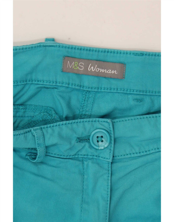 Calça capri feminina Marks & Spencer Reino Unido 10 pequena W32 L18 turquesa