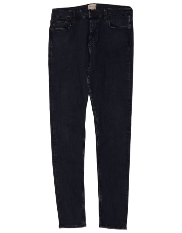 Jeans skinny feminino French Connection UK 12 médio W30 L30 algodão azul marinho
