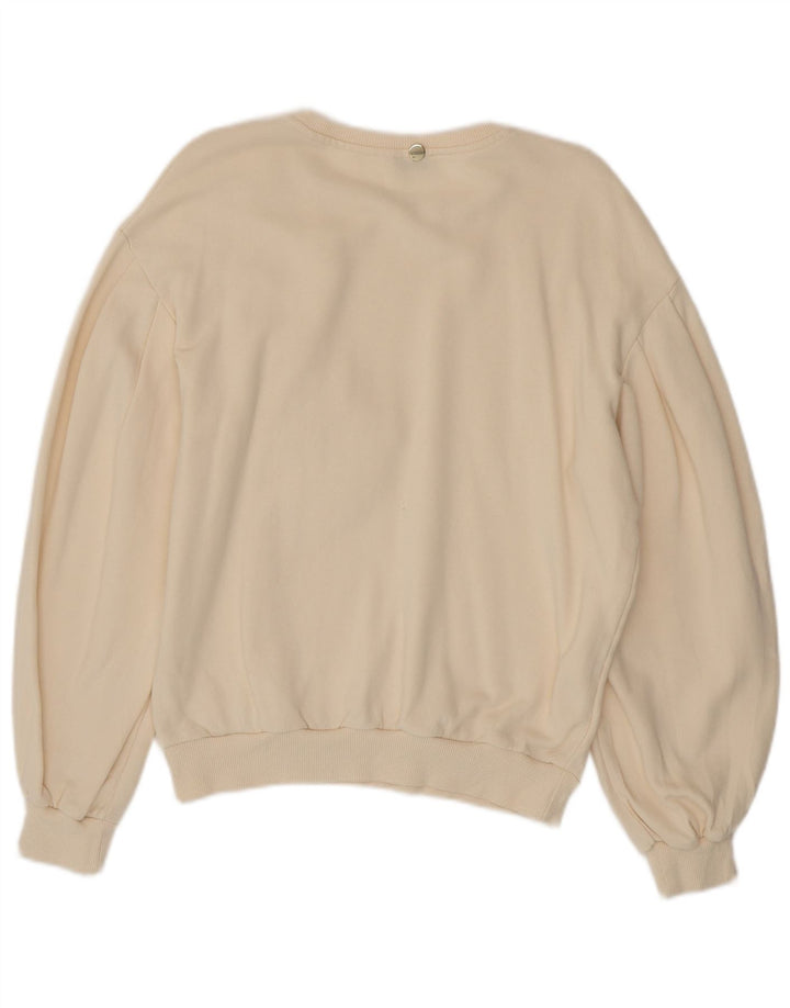 Liu Jo moletom feminino jumper UK 14 médio off white floral
