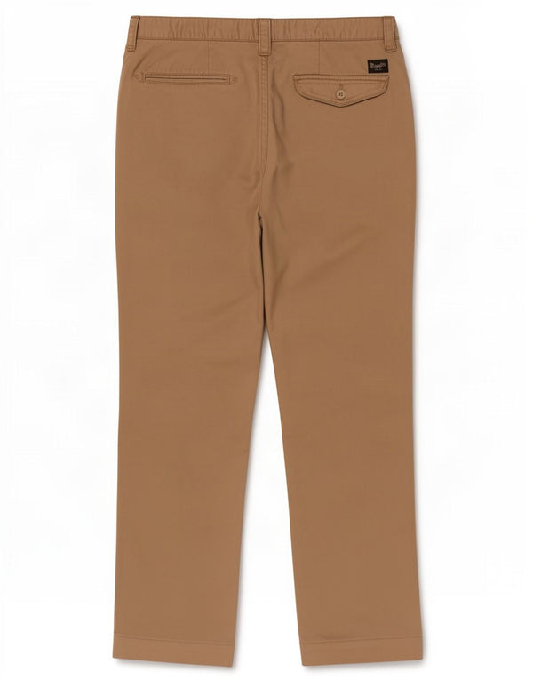 Wrangler Mens Slim Chino Calças W34 L30 Algodão Bege