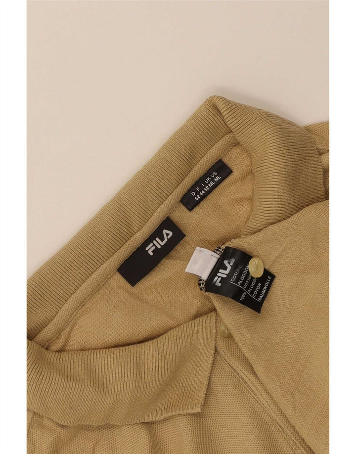 Polo masculino Fila de manga comprida médio bege