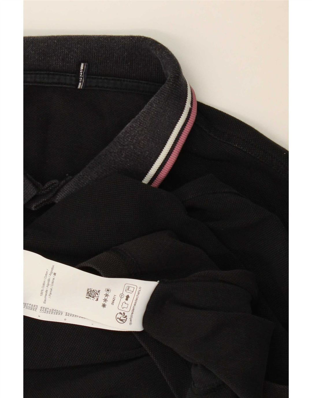 Camisa polo masculina Fred Perry de algodão preto médio
