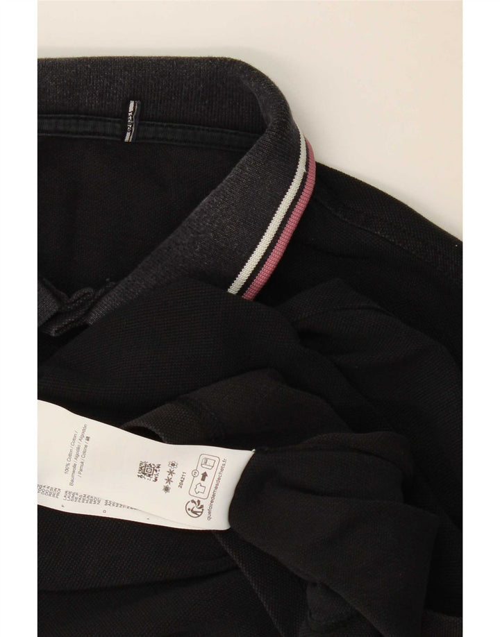Camisa polo masculina Fred Perry de algodão preto médio