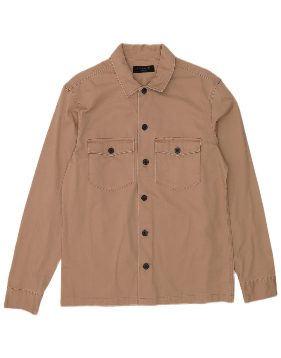 Camisa masculina All Saints algodão bege médio