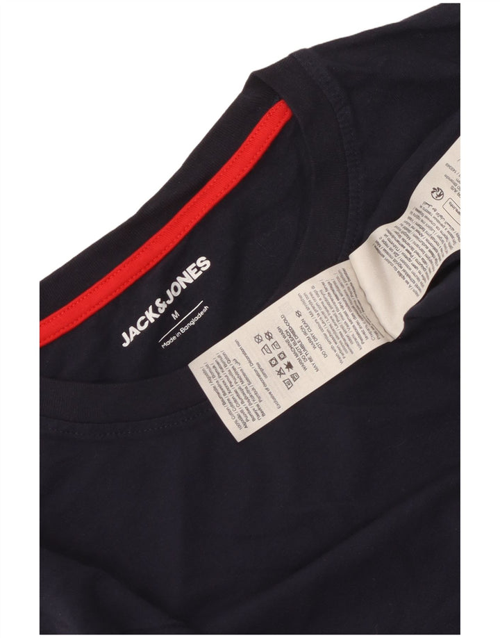 Jack & Jones Top masculino de manga comprida de algodão azul marinho médio