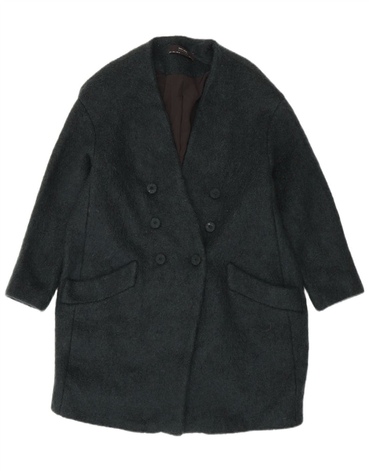Casaco feminino Zara com peito duplo Reino Unido 16 grande verde