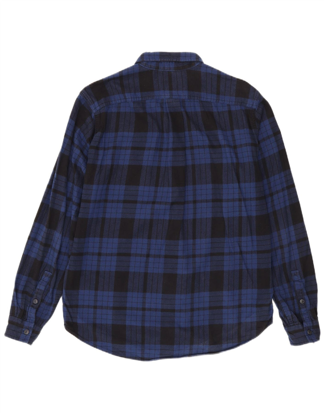 Camisa masculina de flanela alta e relaxada Eddie Bauer grande xadrez azul marinho