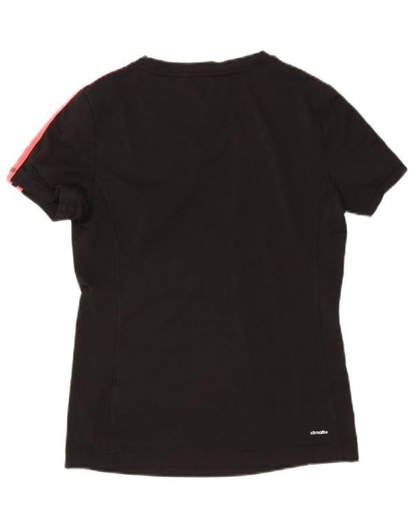 Adidas Womens Climalite T-Shirt Top UK 8/10 Pequeno Poliéster Preto
