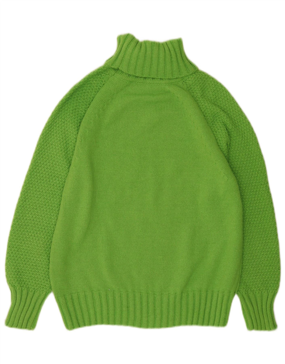 Suéter feminino vintage com gola alta e gola alta Reino Unido 10 pequeno verde
