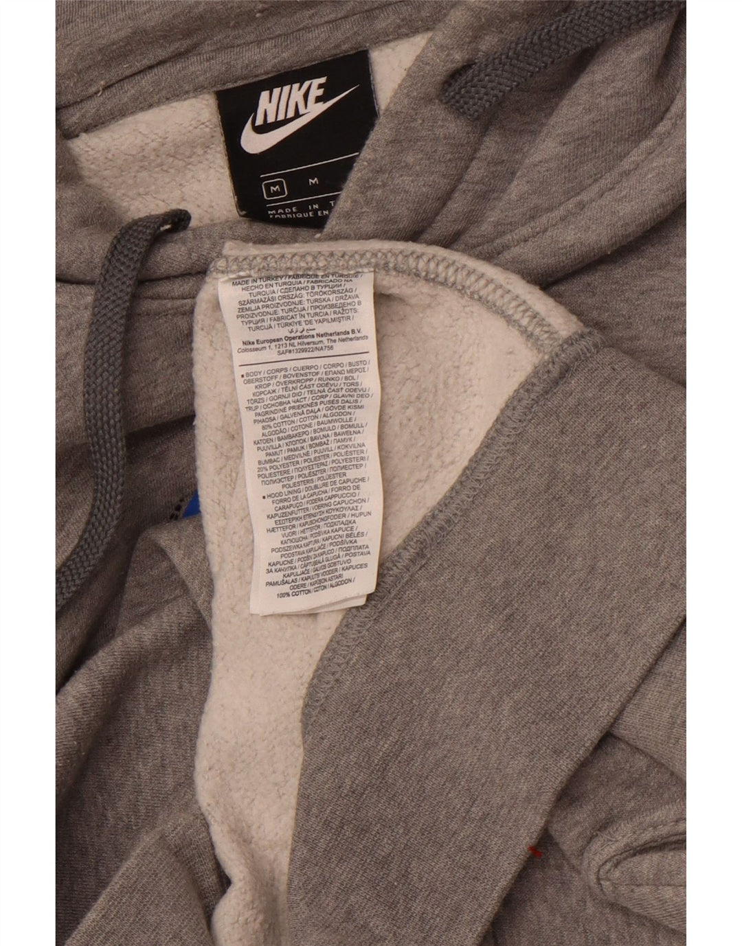 NIKE Mens Graphic Hoodie Jumper Médio Cinza Algodão Esportes
