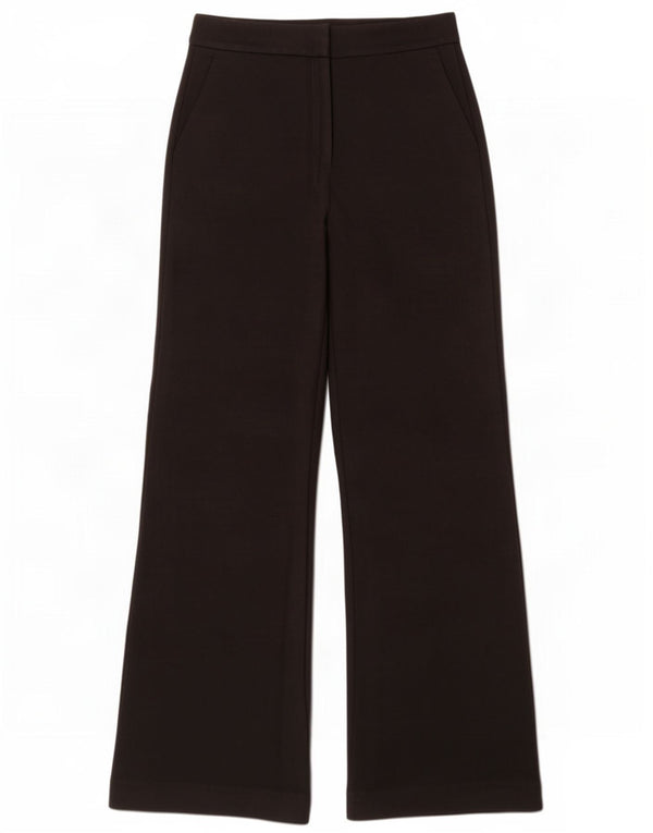 Calça feminina Boden de perna larga UK 10 pequena W28 L31 preta viscose