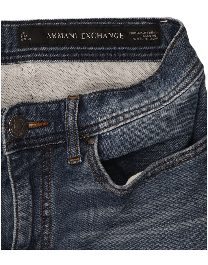 ARMANI EXCHANGE Jeans feminino Milan Slim W30 L31 algodão azul