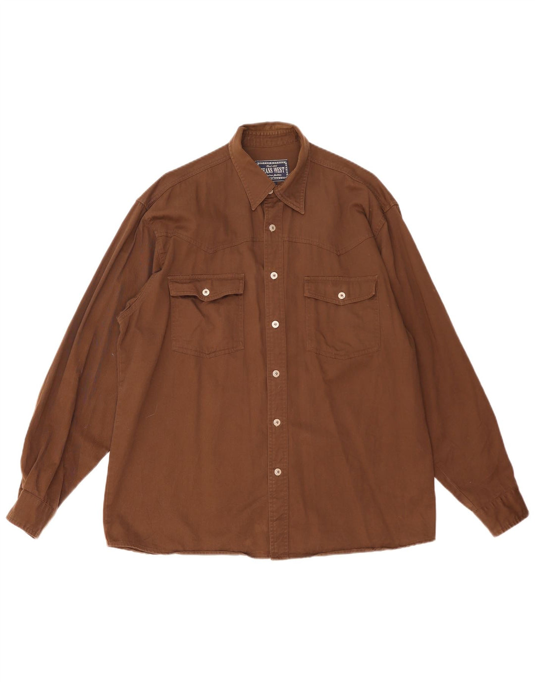 Camisa masculina vintage grande algodão marrom
