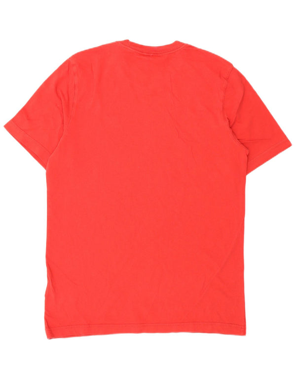 Adidas Mens T-Shirt Top Pequeno Algodão Vermelho