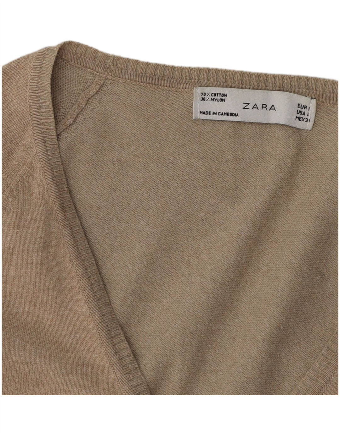 Suéter cardigã feminino Zara Reino Unido 14 grande cinza nylon