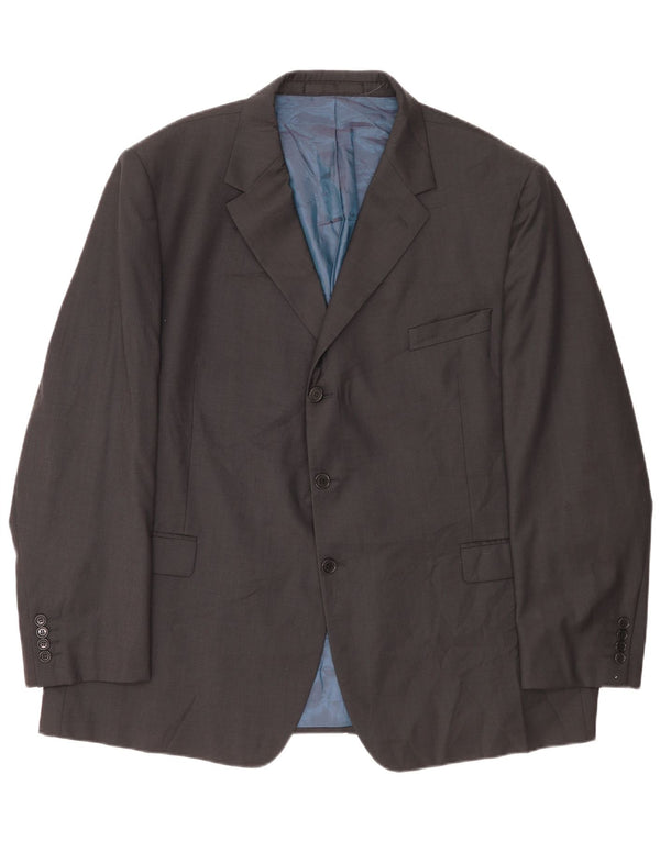 Jaqueta blazer masculina de 3 botões Marks & Spencer Reino Unido 52 3XL lã cinza