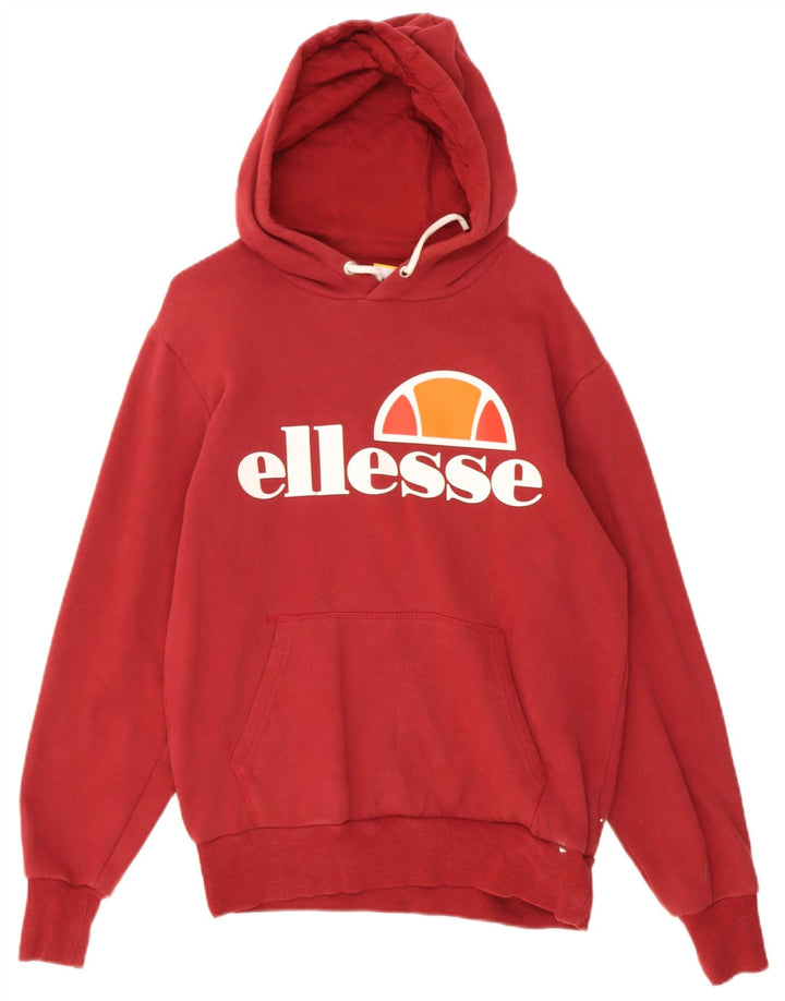 Ellesse moletom com capuz masculino gráfico médio algodão vermelho