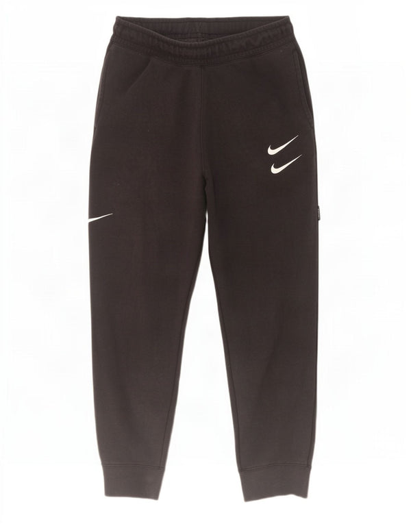 Calça esportiva masculina Nike Swoosh com gráfico de algodão preto médio