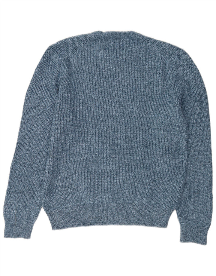 Suéter masculino Marks & Spencer com gola redonda em poliamida manchada azul médio