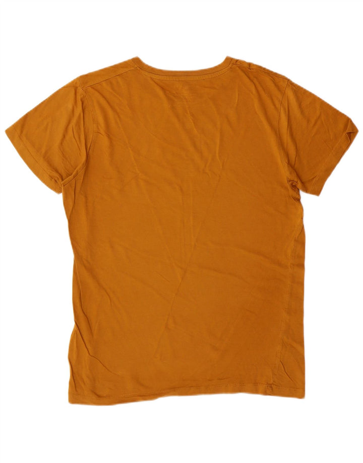 Camiseta masculina JACK & JONES com estampa gráfica de algodão amarelo médio