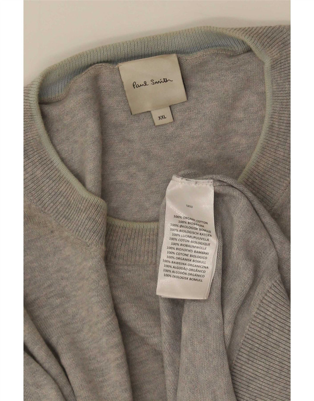Suéter masculino Paul Smith com gola redonda 2XL algodão cinza
