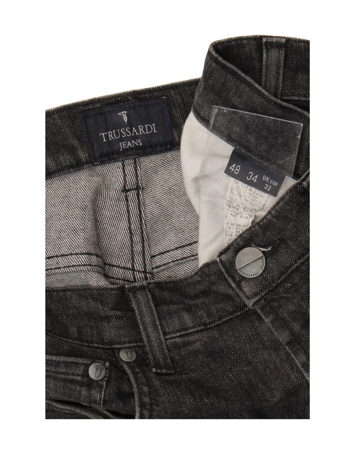 TRUSSARDI Jeans retos masculinos W32 L29 algodão preto