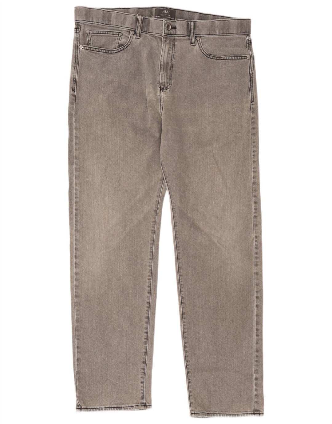 Jeans retos masculinos Marks & Spencer W36 L33 algodão cinza