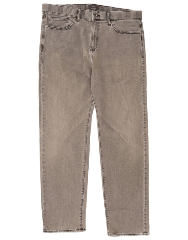 Jeans retos masculinos Marks & Spencer W36 L33 algodão cinza