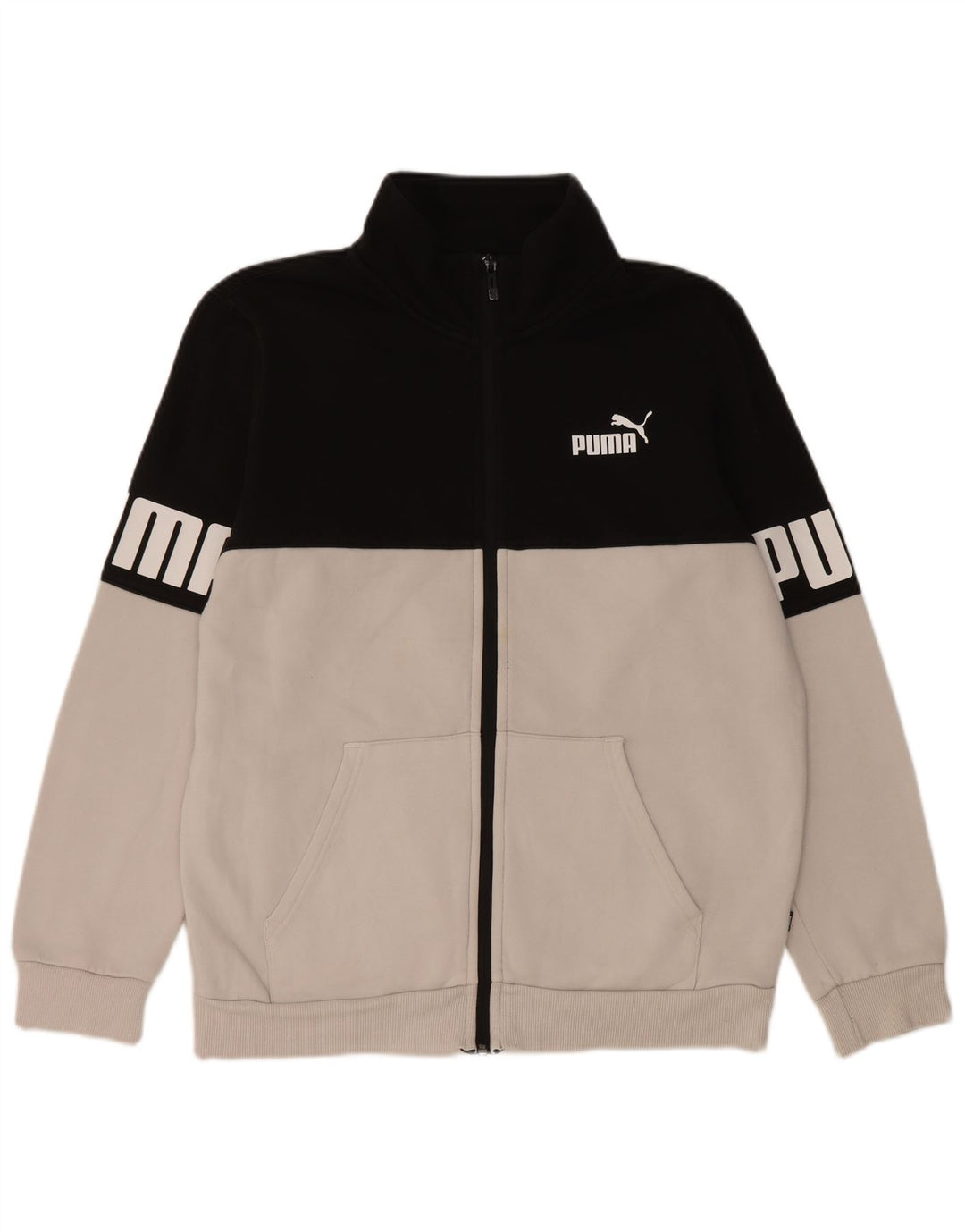 Puma Mens Graphic Tracksuit Top Jaqueta Médio Preto Colorblock Algodão