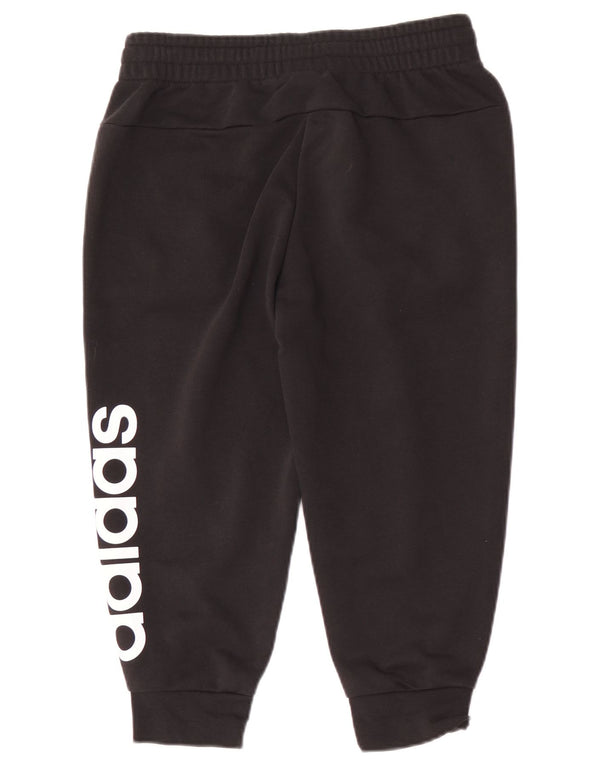 Adidas feminino gráfico capri calças de treino joggers reino unido 8/10 pequeno preto