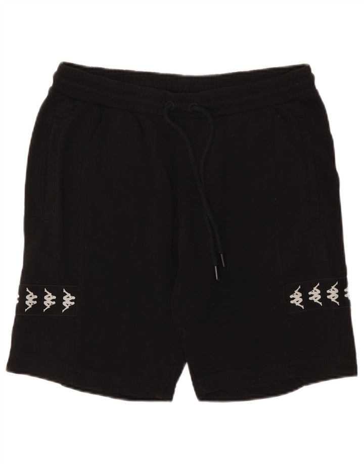 Kappa Mens Graphic Sport Shorts Pequeno Algodão Preto