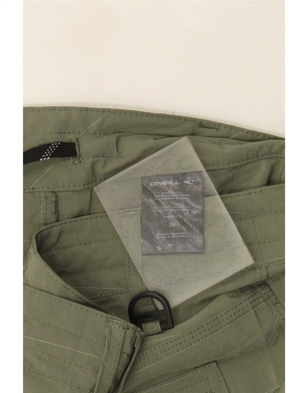 Shorts cargo masculino O'Neill W36 grande poliéster listrado cáqui