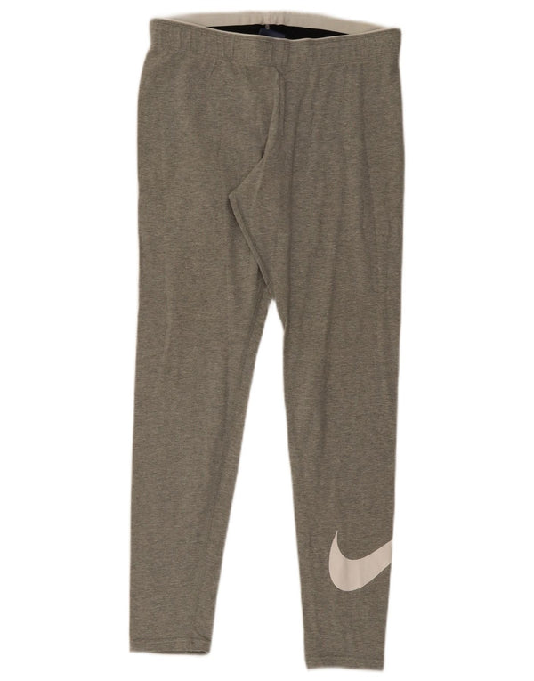 Leggings Nike Femininas Graphic UK 12 Algodão Flecked Cinza Médio