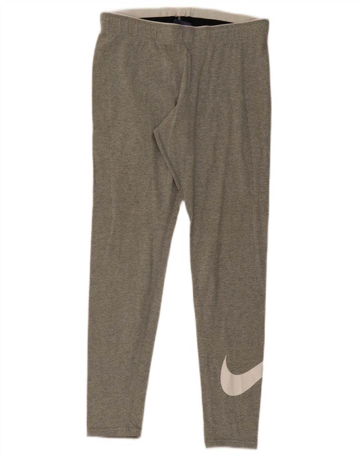 Leggings Nike Femininas Graphic UK 12 Algodão Flecked Cinza Médio