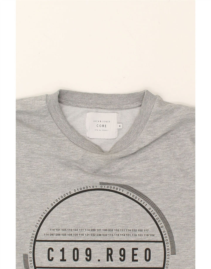JACK & JONES Mens Graphic Sweatshirt Jumper Medium Grey Polyester | Vintage Jack & Jones | Thrift | Second-Hand Jack & Jones | Used Clothing | Messina Hembry 