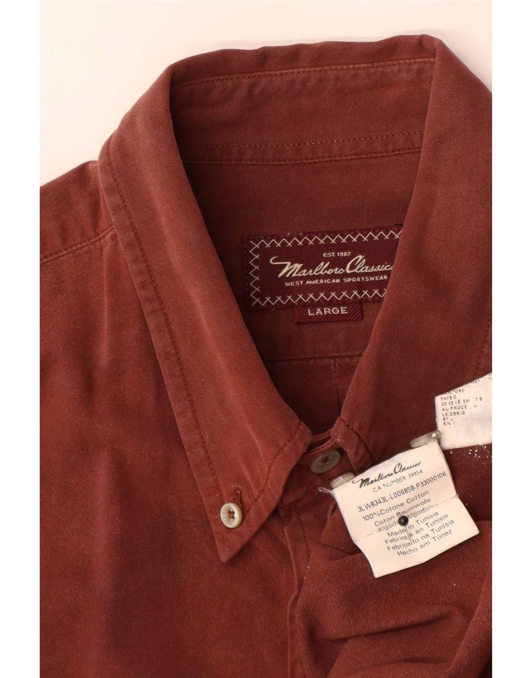 Camisa masculina Marlboro Classics grande algodão marrom
