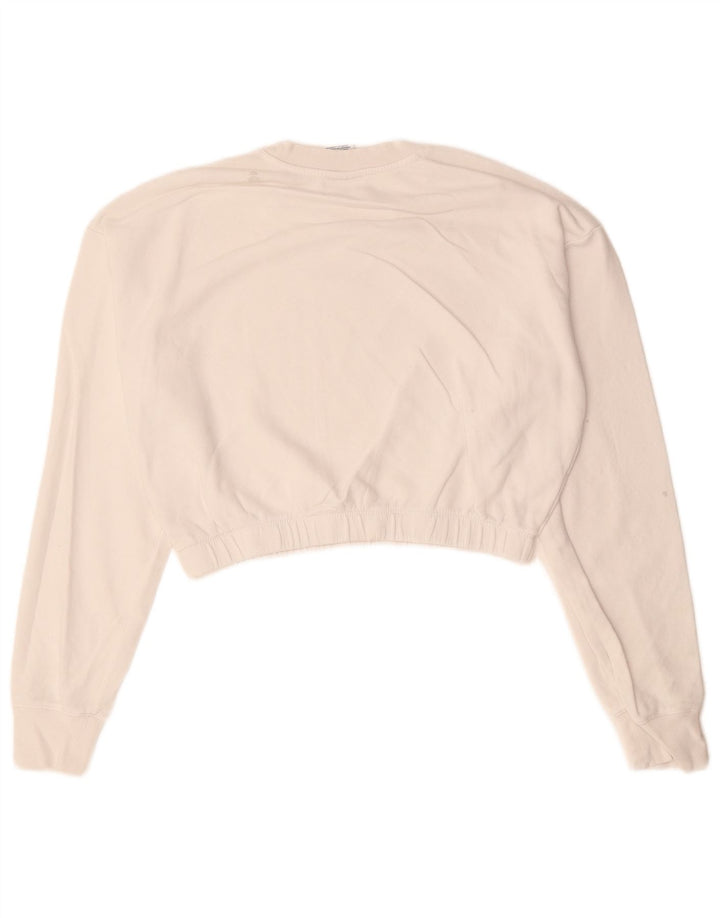 CHAMPION Suéter feminino cropped UK 18 XL algodão branco