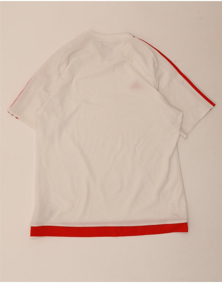 Adidas Mens Climalite Camiseta Top Grande Branco Colorblock Poliéster