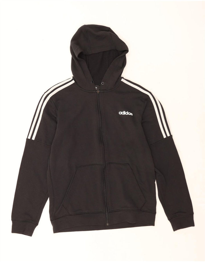 Suéter masculino Adidas Climalite Zip com capuz médio preto poliéster