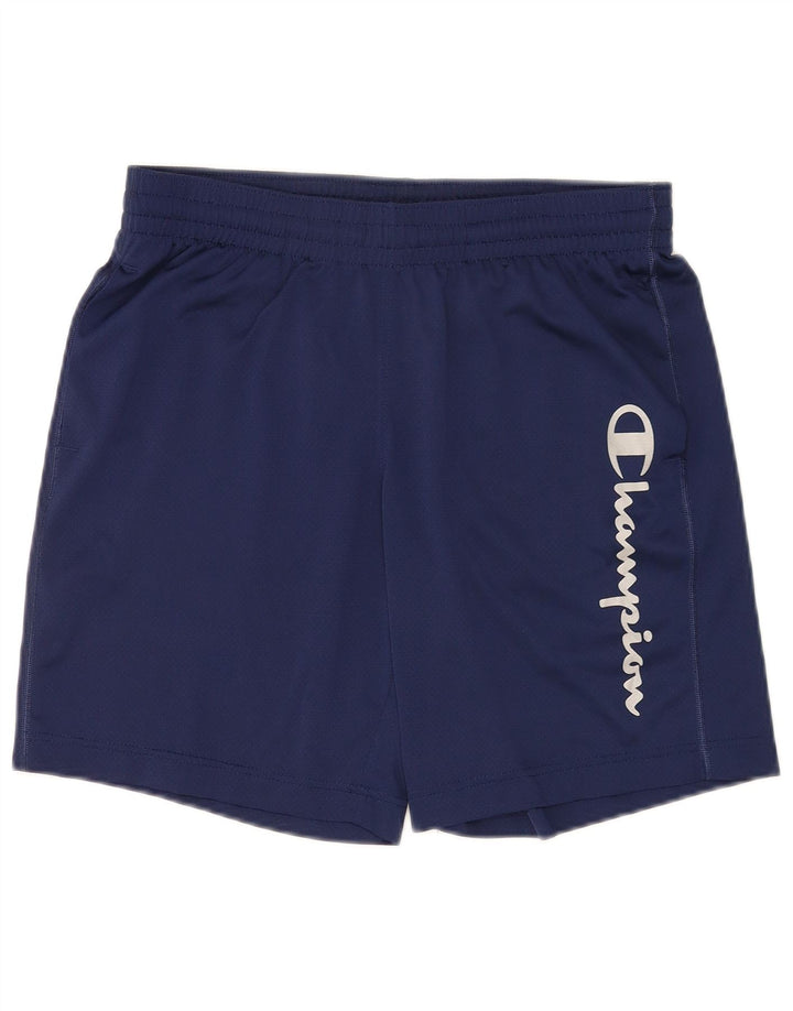 Shorts esportivos gráficos masculinos Champion médio azul marinho poliéster