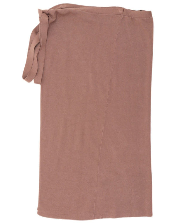 Zara Saia feminina de malha envoltória média W28 marrom viscose