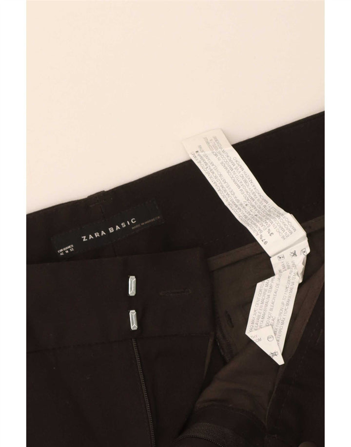 Zara Womens Chino Shorts EU 42 Grande W32 Algodão Preto