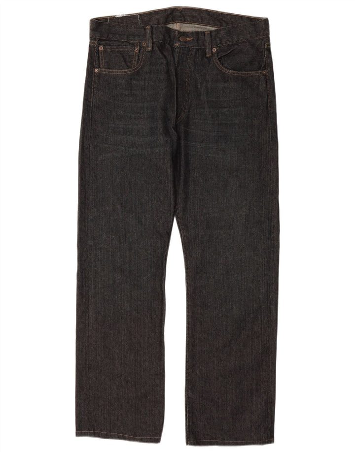 LEVI'S Masculino 501 Straight Jeans W34 L30 Azul Marinho Algodão