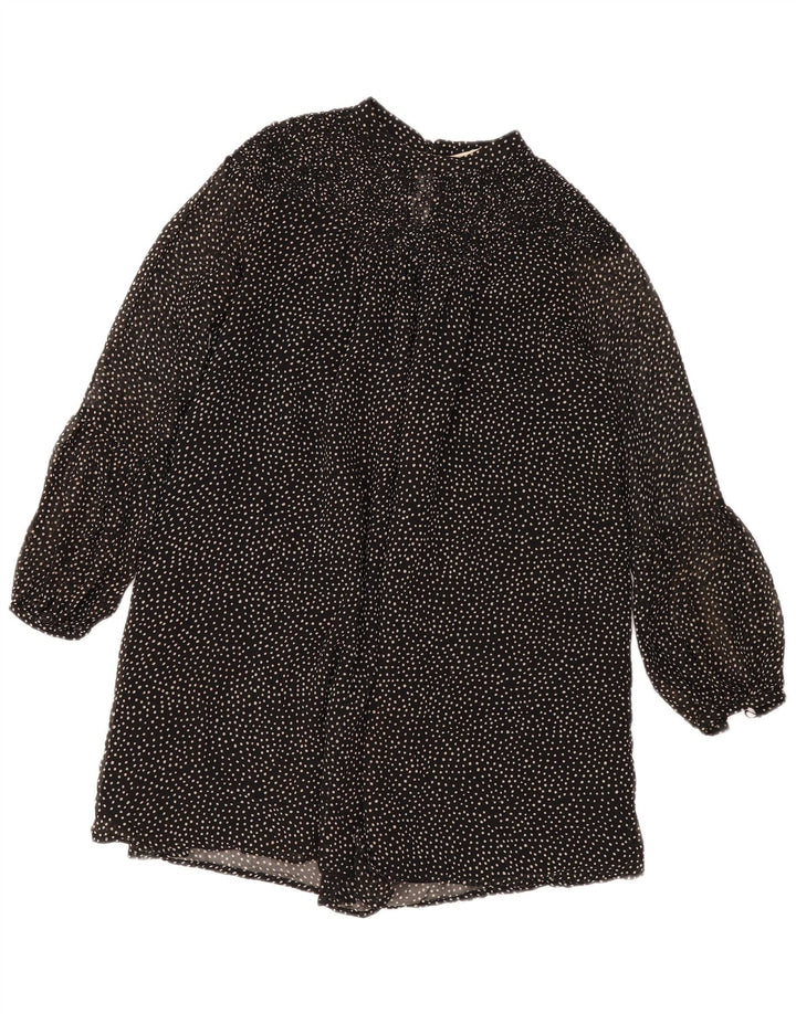 Vestido feminino Zara em camadas UK 14 médio preto manchado