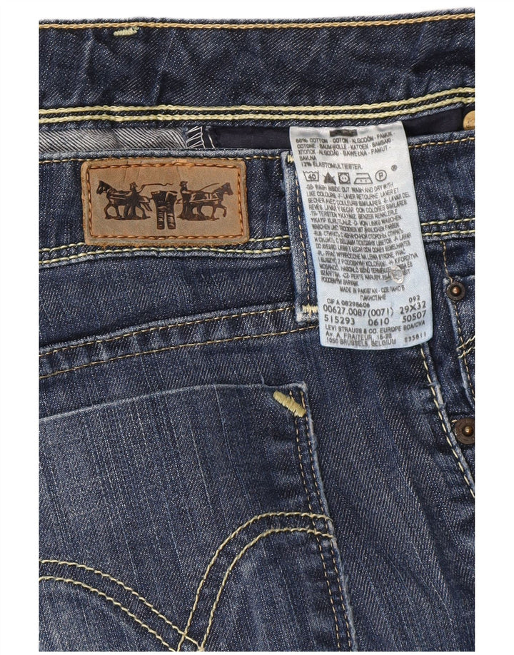 Calça jeans feminina Levi's 627 Straight W29 L28 azul marinho algodão